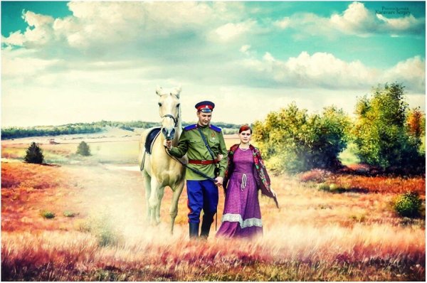 Картина Кубань Кубанские казаки