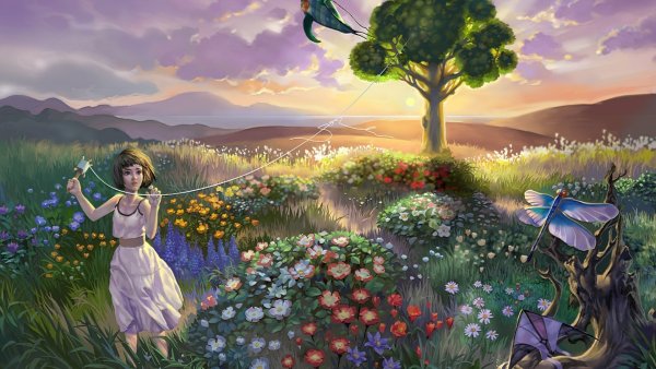 Анимационная девушка Весна