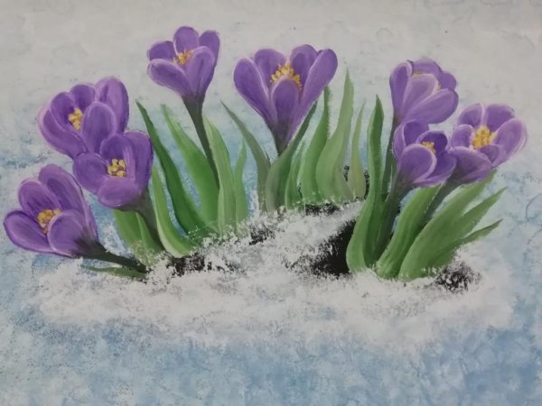 Рисование первых весенних цветов
