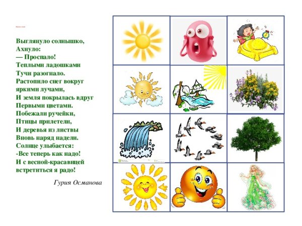 Стихотворение про весну по мнемотаблице