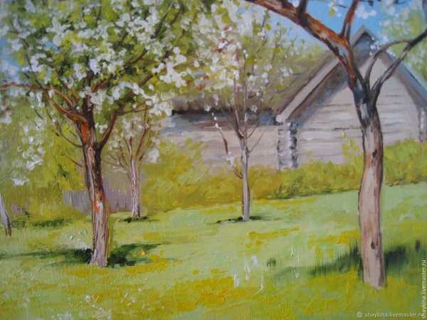 Левитан цветущие яблони 1896