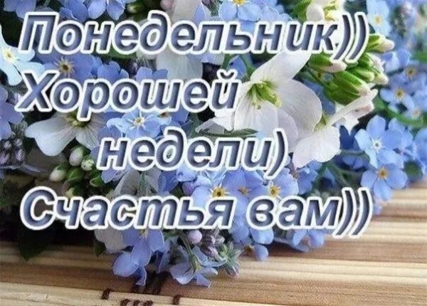 Доброго понедельника и хорошей недели