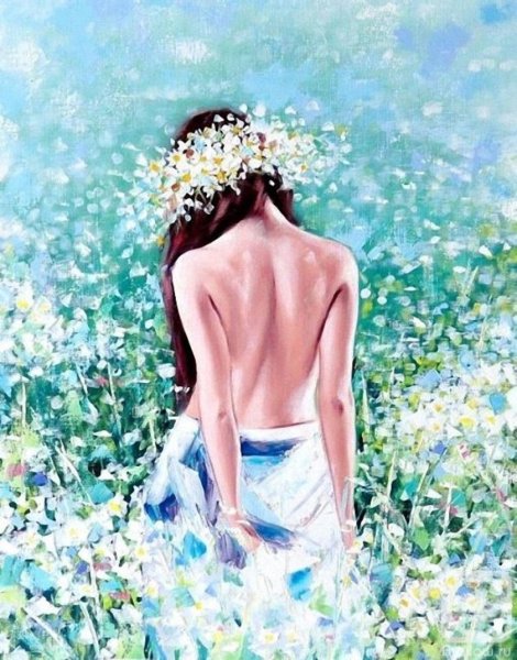 Брюнетки с цветами в волосах