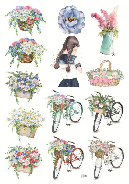 Весенние наклейки для скрапбукинга