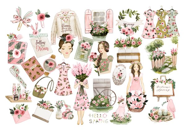 Sticker Spring vector