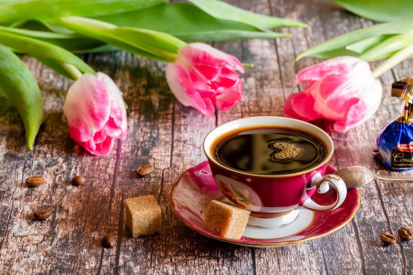 Утро кофе цветы