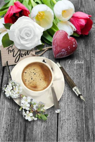 Утро кофе цветы