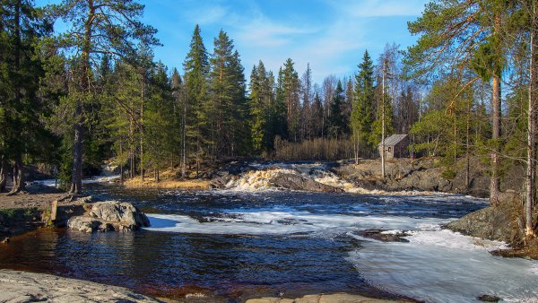 Рускеальские водопады весной