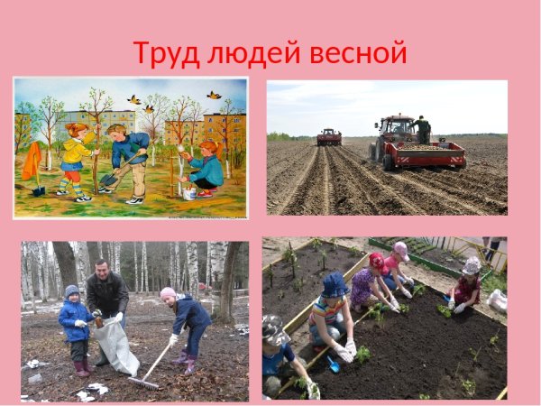 Труд людей весной для дошкольников