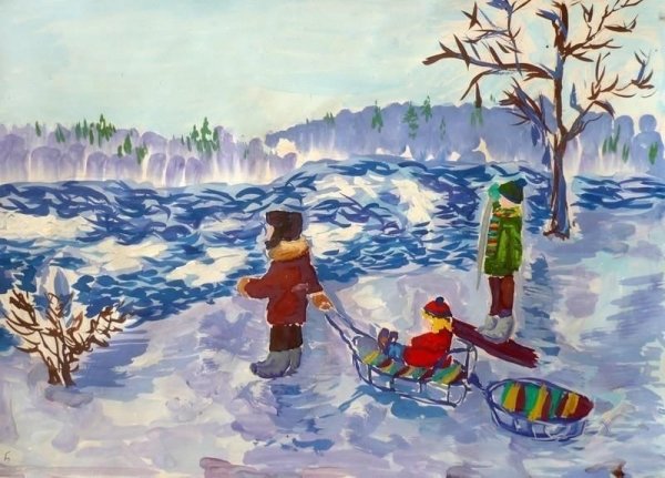 Рисование ледоход