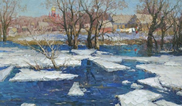 Рисование с детьми ледоход