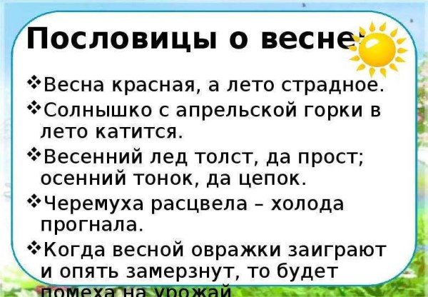 Весенние поговорки