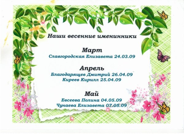 Наши именинники