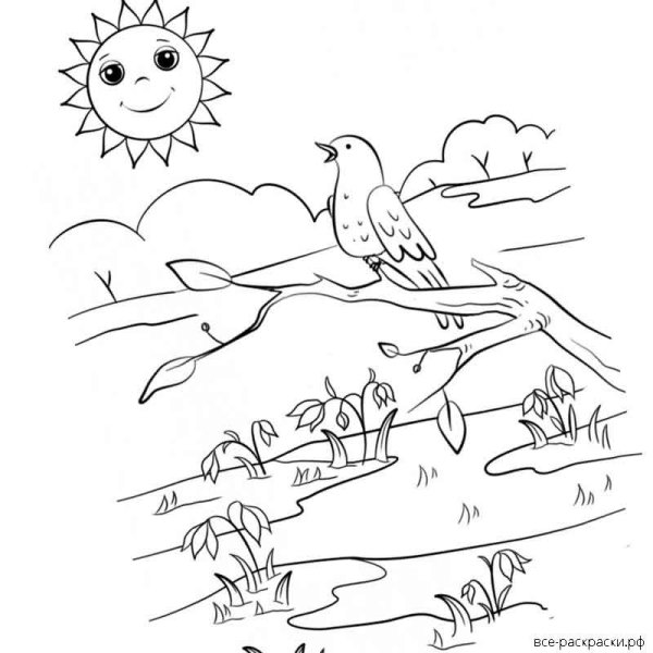 Пейзаж набросок для детей