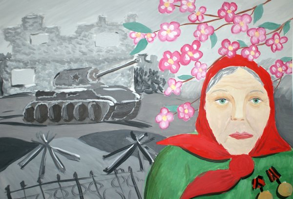 Рисование сирень Победы