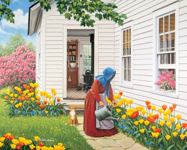 Весенняя деревенька John Sloane.