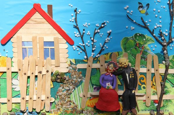 Домик с птичками мультяшный