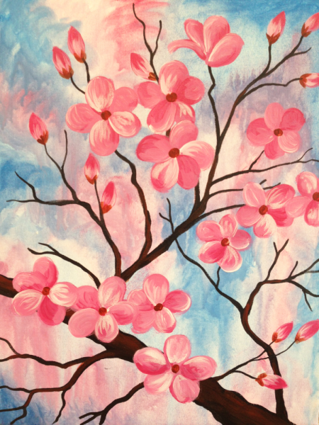 Сакура красками