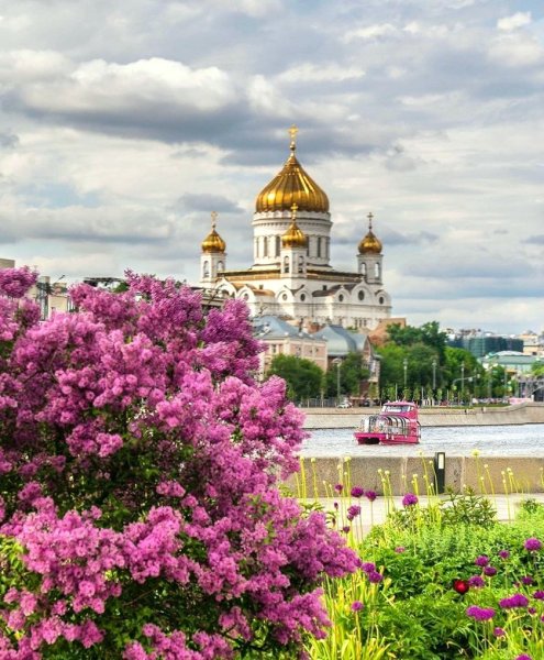 Храм Христа Спасителя Весна цветы