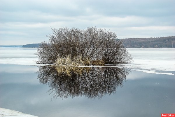 Река Волга весной