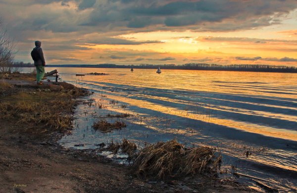 Река Волга Весна Самара