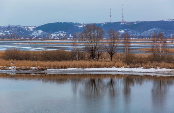 Река Волга апрель