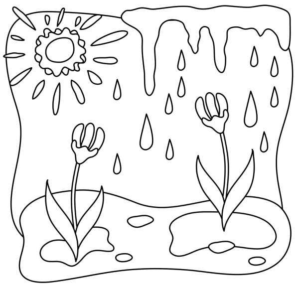 Весна картинки для детей раскраски