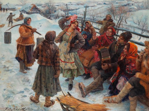 Картина "масленичные гуляния 1881 года " Рябушкина Андрея