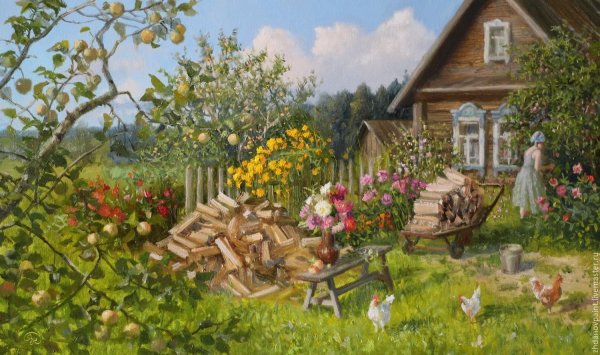 Русская зима в деревне