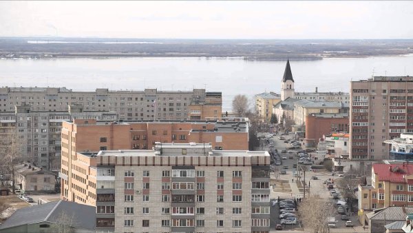 Лёдоход Северная река Двина Архангельск