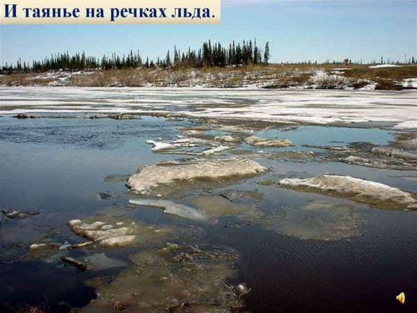 Таяние льда на реке весной