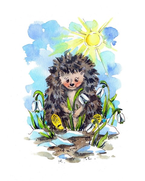 Ежик в цветах