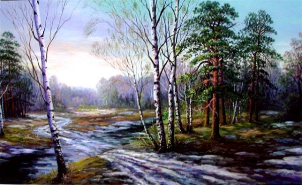 Пейзаж поздняя Весна для детей