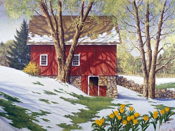 Весенняя деревенька John Sloane.