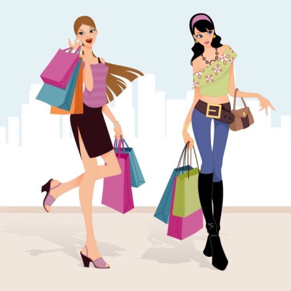 Женщина с кучей покупок