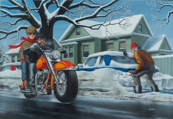 Дэвид уль мотоцикл зима