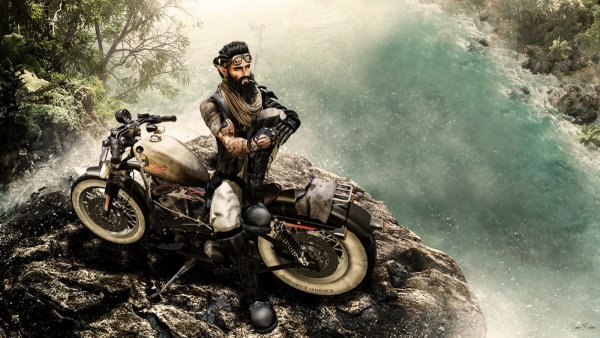 Мотоциклист осень