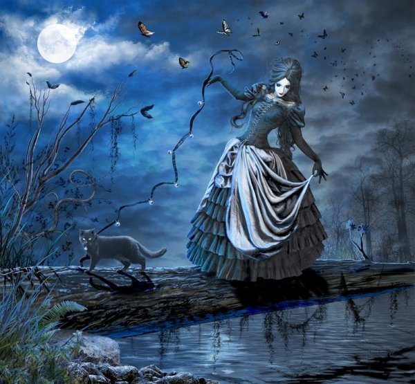 Ведьма с котом фэнтези