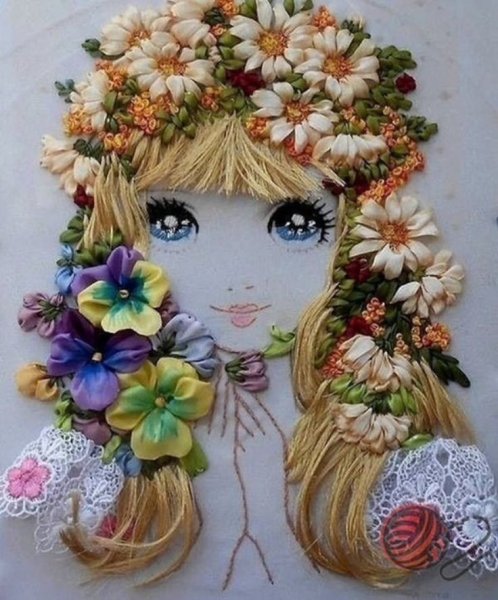 Девочки вышитые лентами