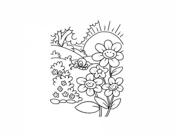 Весенний рисунок карандашом