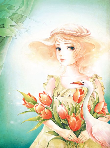 Рисуем девушку весну