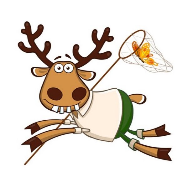 Стикер олень подслушано