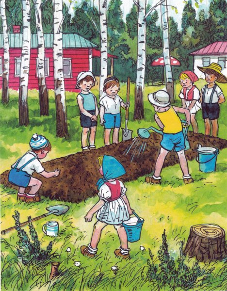 Труд в огороде весной