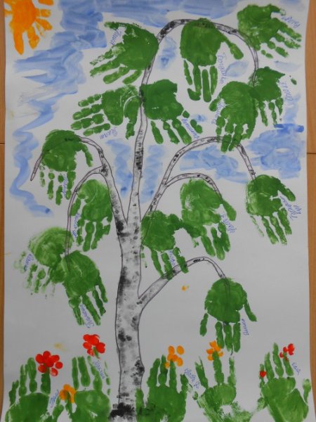 Рисование березы в средней группе