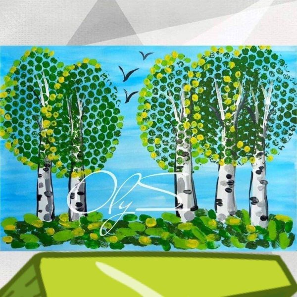 Нетрадиционное рисование березы