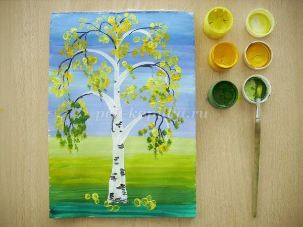 Рисование Березовая роща