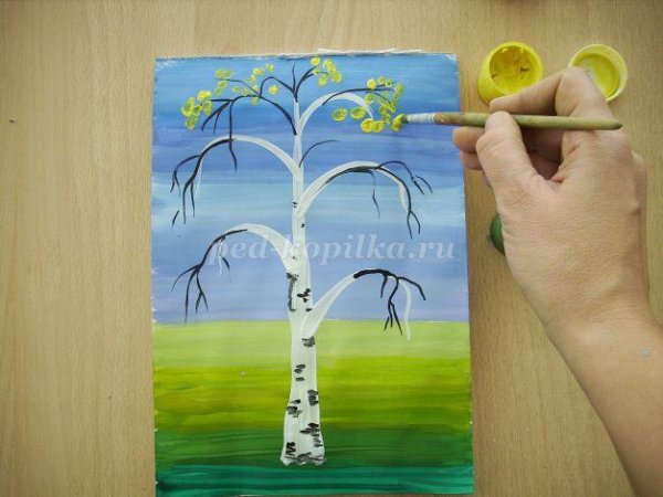 Береза зимой раскраска для детей