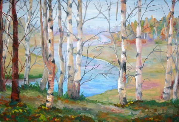 Рисование береза в подготовительной группе