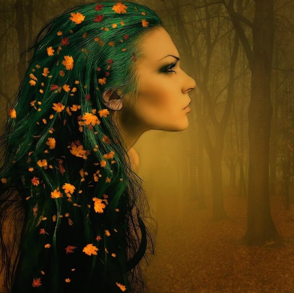 Брюнетка весной