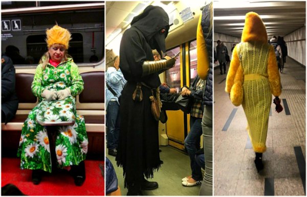 Женщина Весна в метро